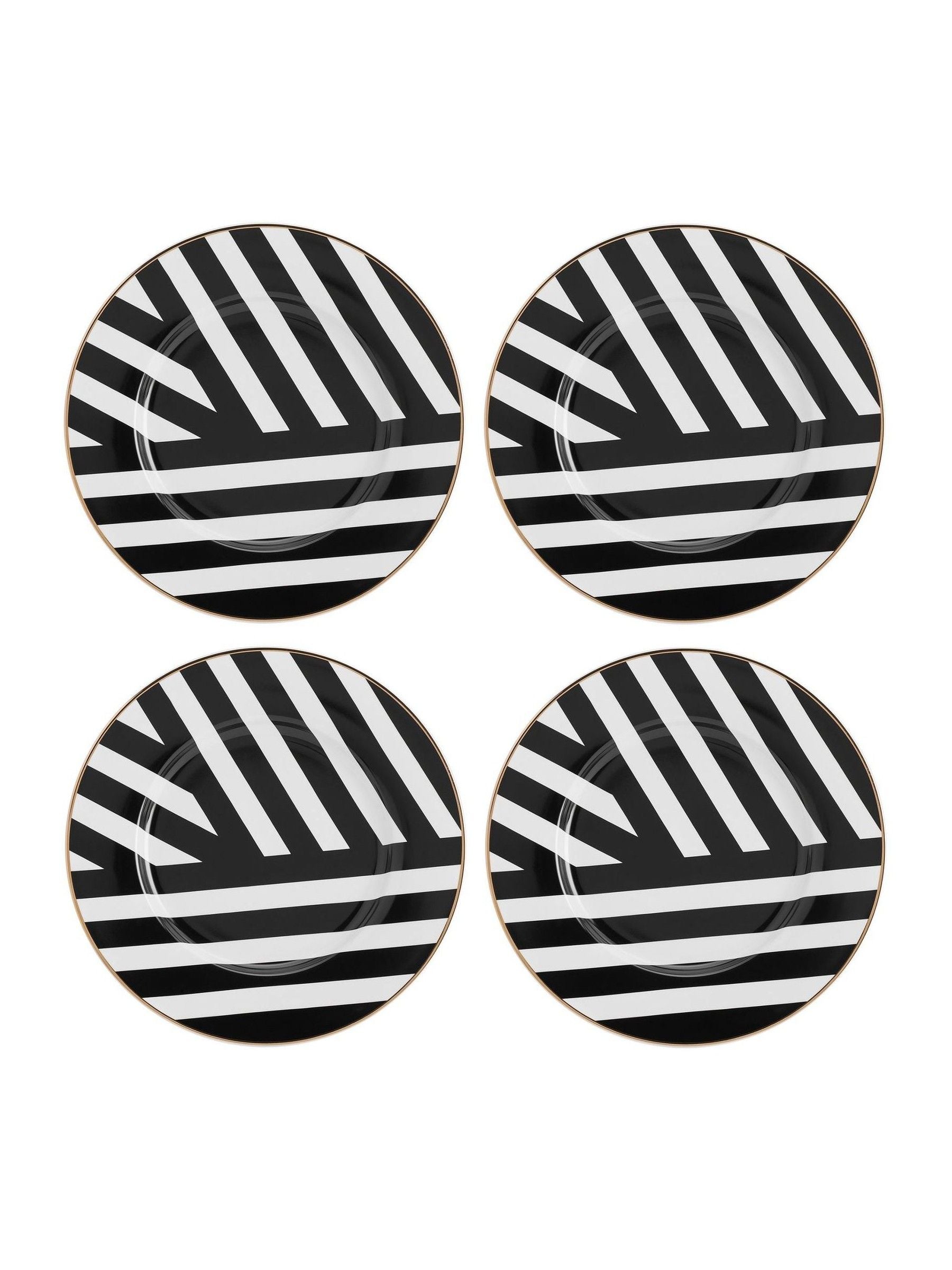 Mikasa white luxe deco with gold rim side plates set of 4, imported from the UK