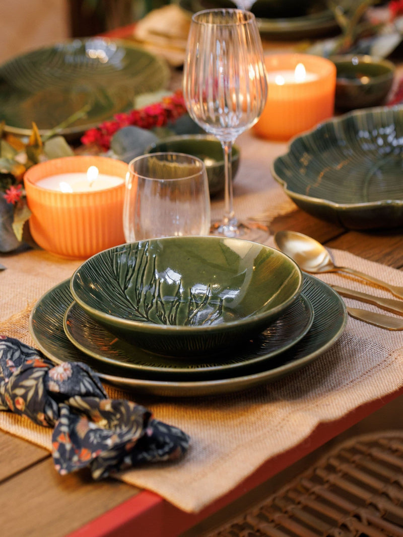 Mikasa Jardin green stoneware pasta bowl set of 4 - British product