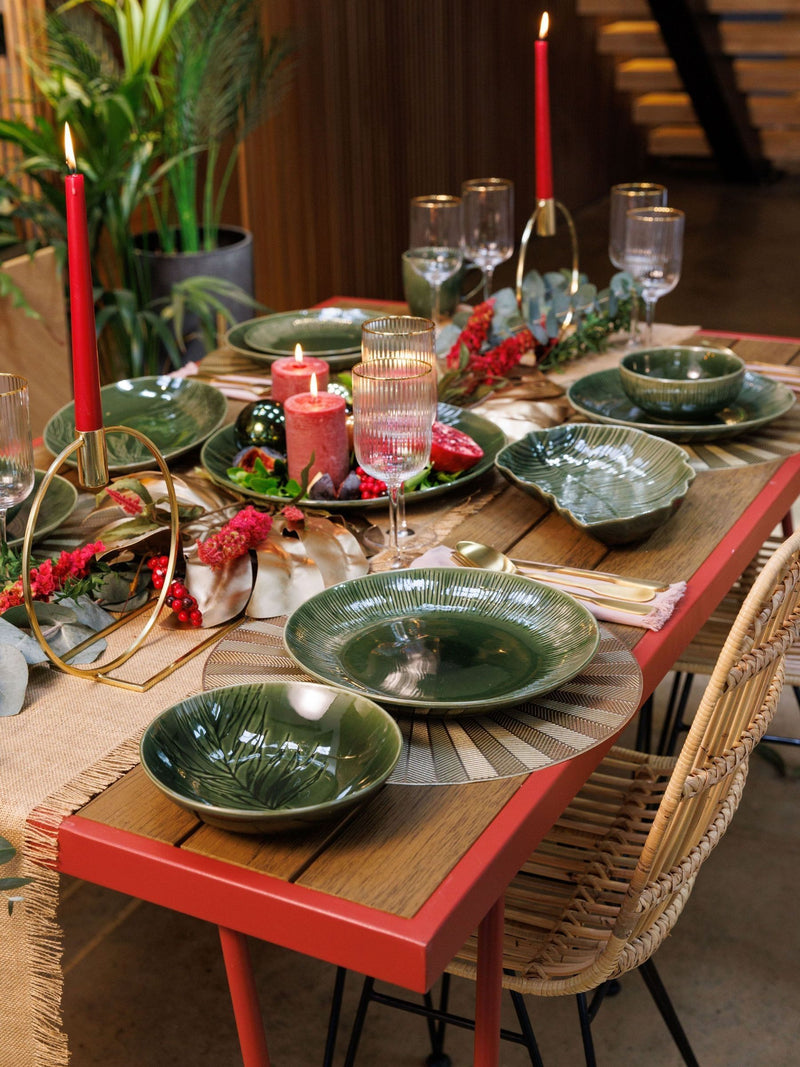 Mikasa Jardin green stoneware pasta bowl set of 4 - British product