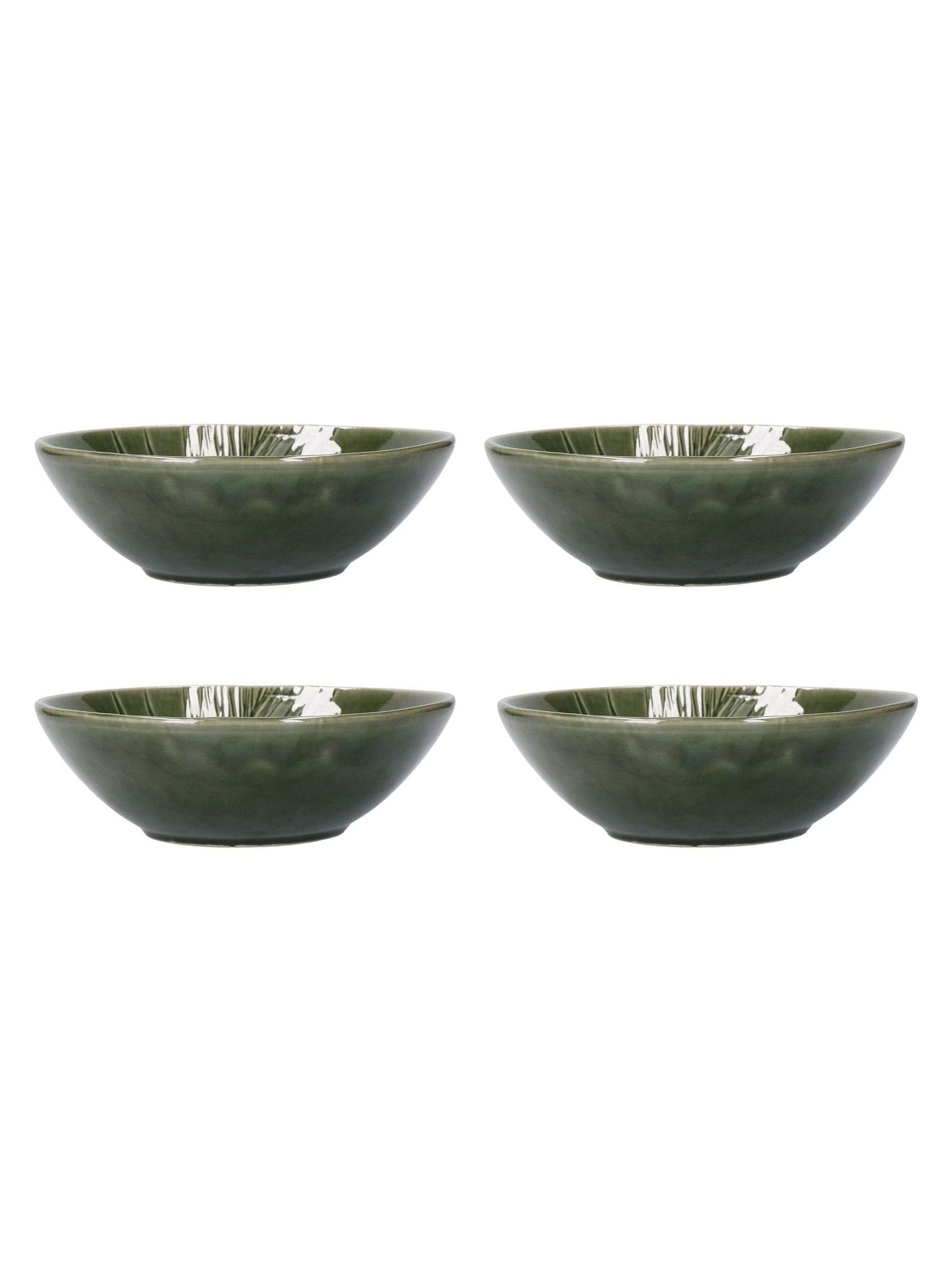 Mikasa Jardin green stoneware pasta bowl set of 4 - British product