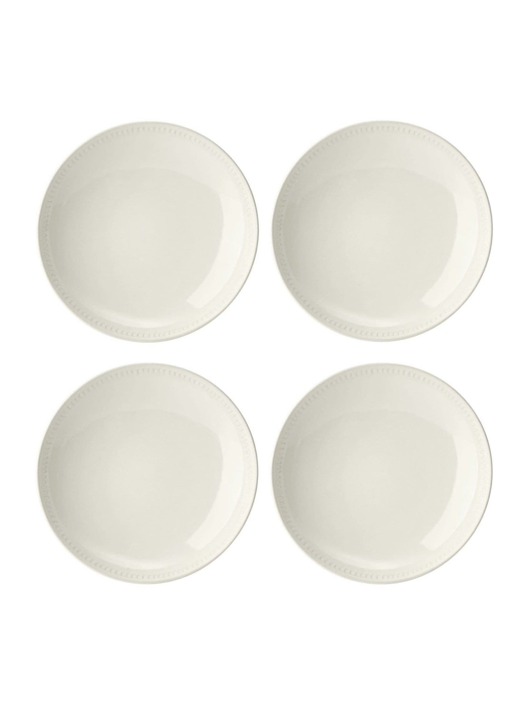 Mikasa White Cranborne stoneware pasta bowl set of 4, imported from the UK