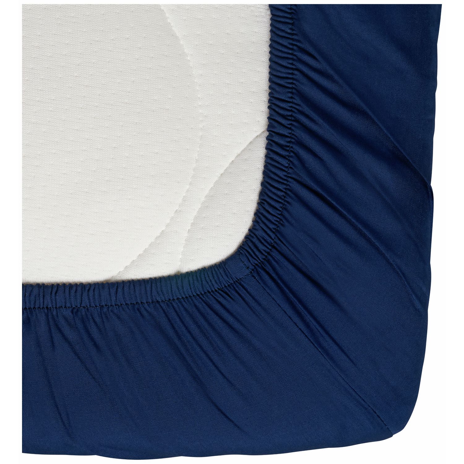 Habitat Cotton Rich 180 TC Plain Navy Fitted Sheet - Single