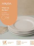 Mikasa White Cranborne stoneware dinner plates 27cm diameter, imported from the UK