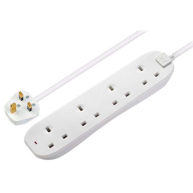 Masterplug 4 socket extension lead 10m, imported from the UK