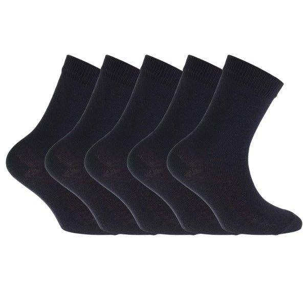 FLOSO Kids Plain School Socks (Pack Of 5) (9-12) GOODS Superdrug Navy  