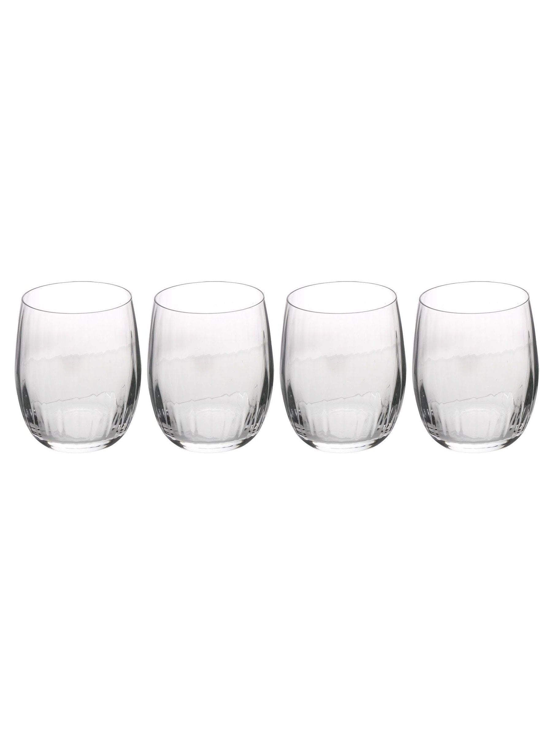 Mikasa Clear Treviso Crystal Stemless Wine Glasses Set of 4, imported from the UK