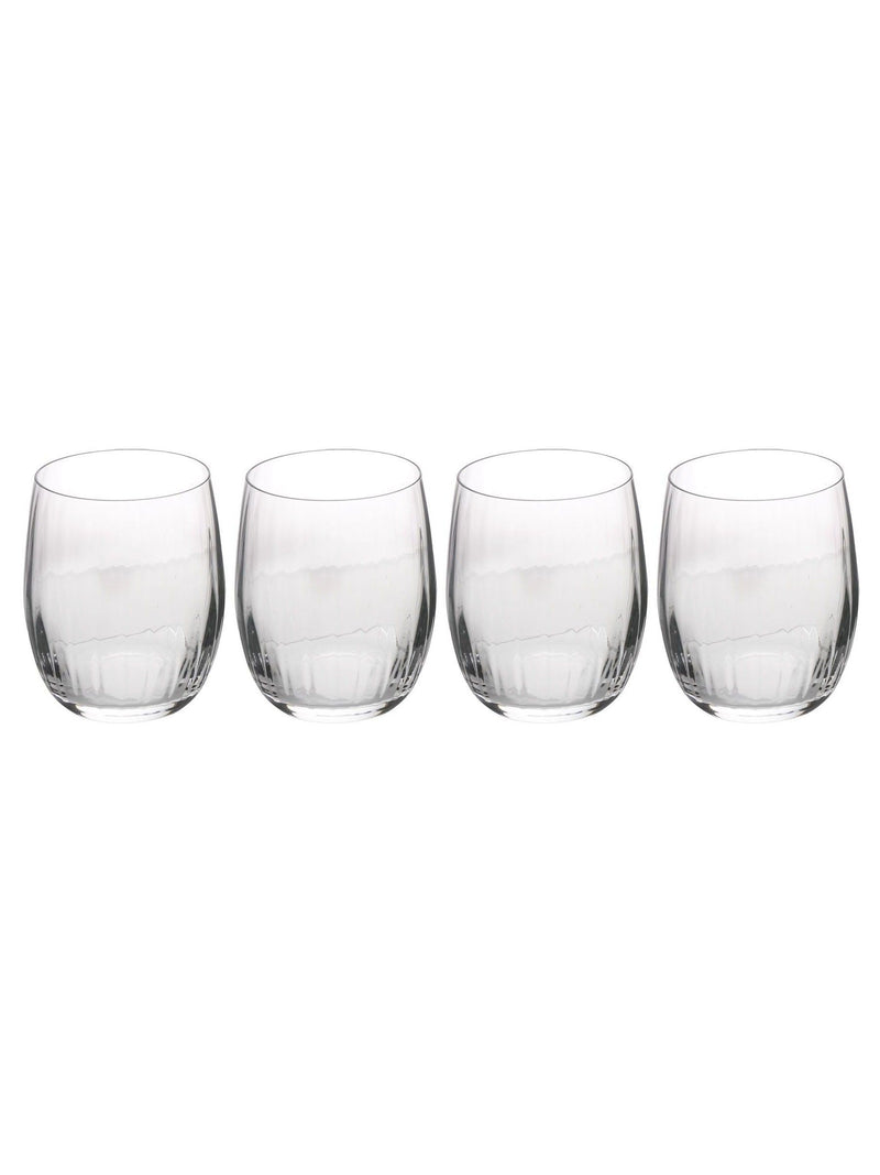Mikasa Clear Treviso Crystal Stemless Wine Glasses Set of 4, imported from the UK