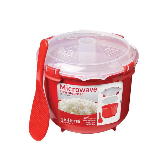 Sistema Plastic Microwave Rice Steamer Red 2.6L