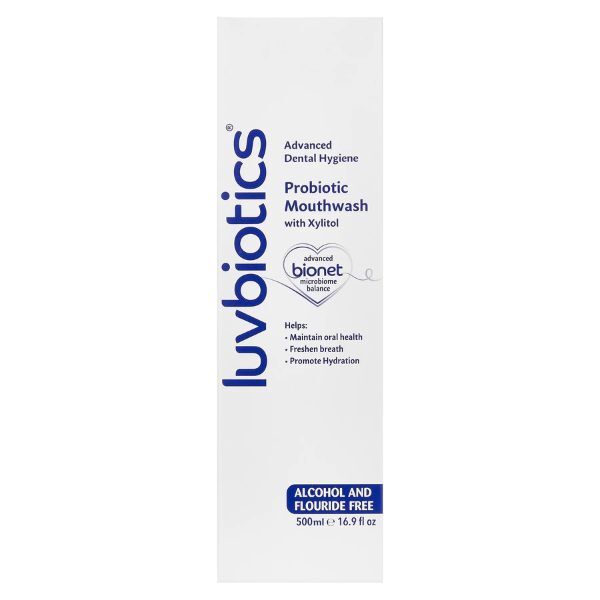 Luvbiotics fluoride free probiotic mouthwash (British brand)