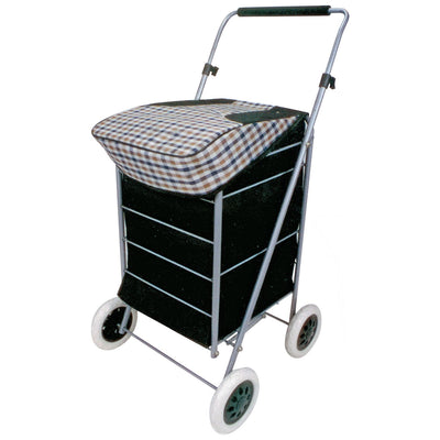 Argos 4 Wheel Folding Black and Check Print Shopping Trolley- Buy online at McGrocer