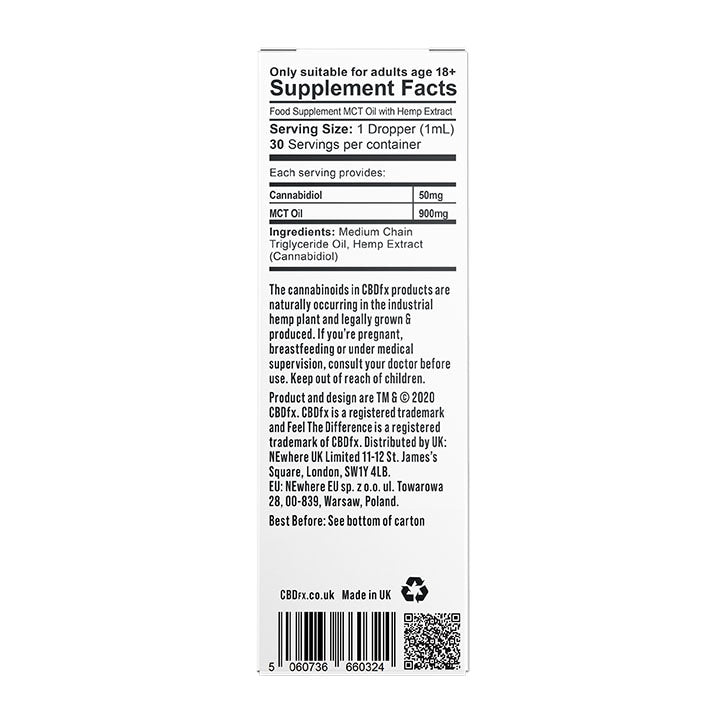 CBDfx 1000mg CBD/500mg CBG Oil 30ml - McGrocer