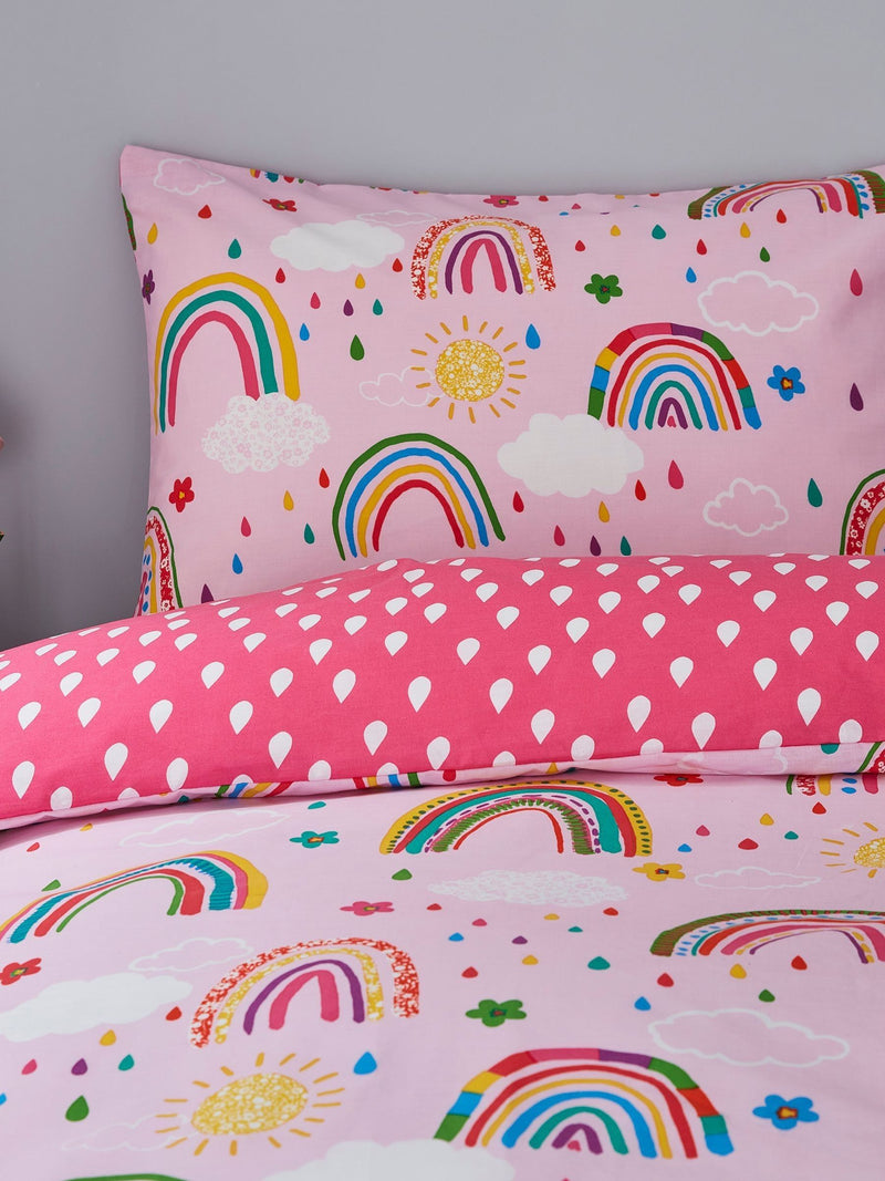 Silentnight Yellow Kids Healthy Growth Rainbow Duvet Cover and Pillowcase Set
