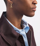 Tilly Sveaas gold-plated crystal T-bar earrings, UK version