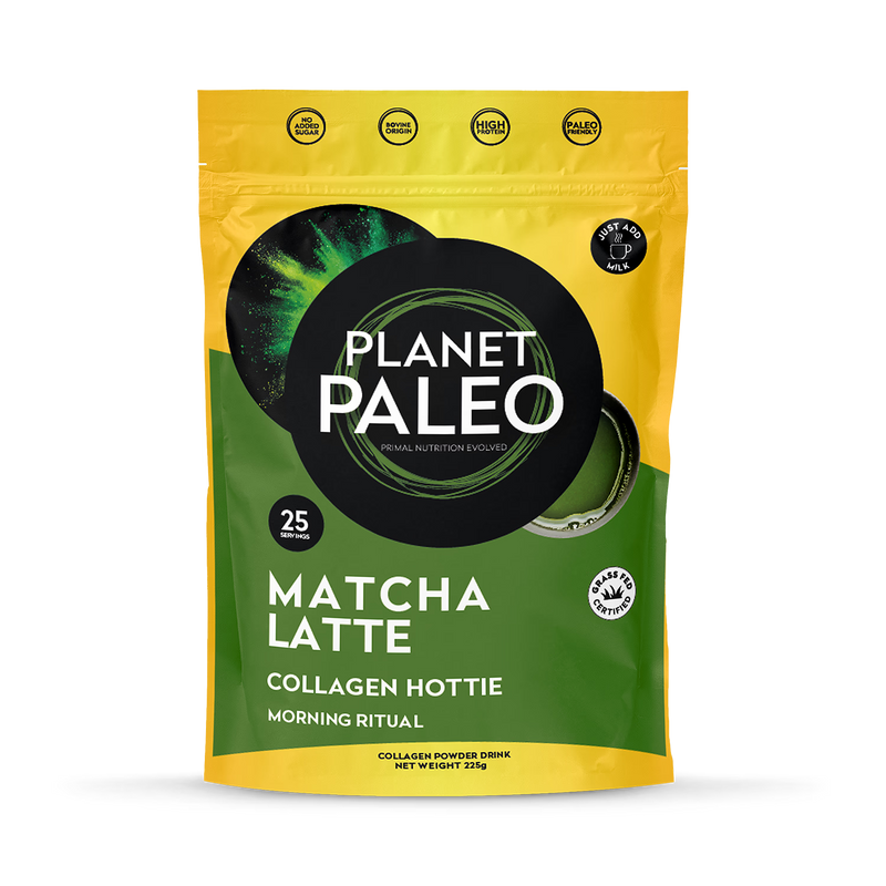 Planet Paleo Matcha Latte Collagen Drink 225g (British brand)