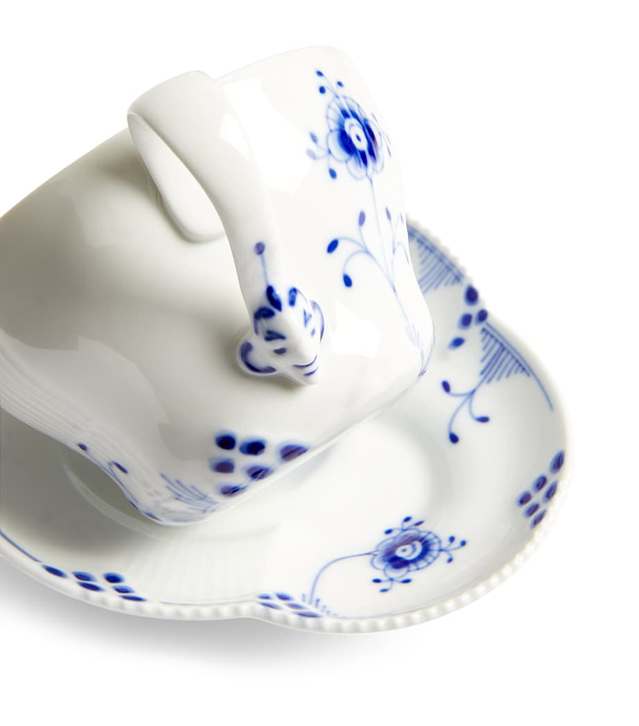 Royal Copenhagen Blue Elements teacup and saucer set, imported from the UK