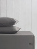 Grey charcoal cotton-rich fitted bed sheet, UK version