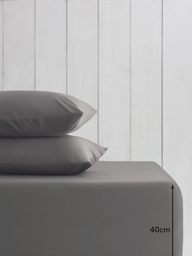 Grey Charcoal Cotton Rich Extra Deep Fitted Bed Sheet