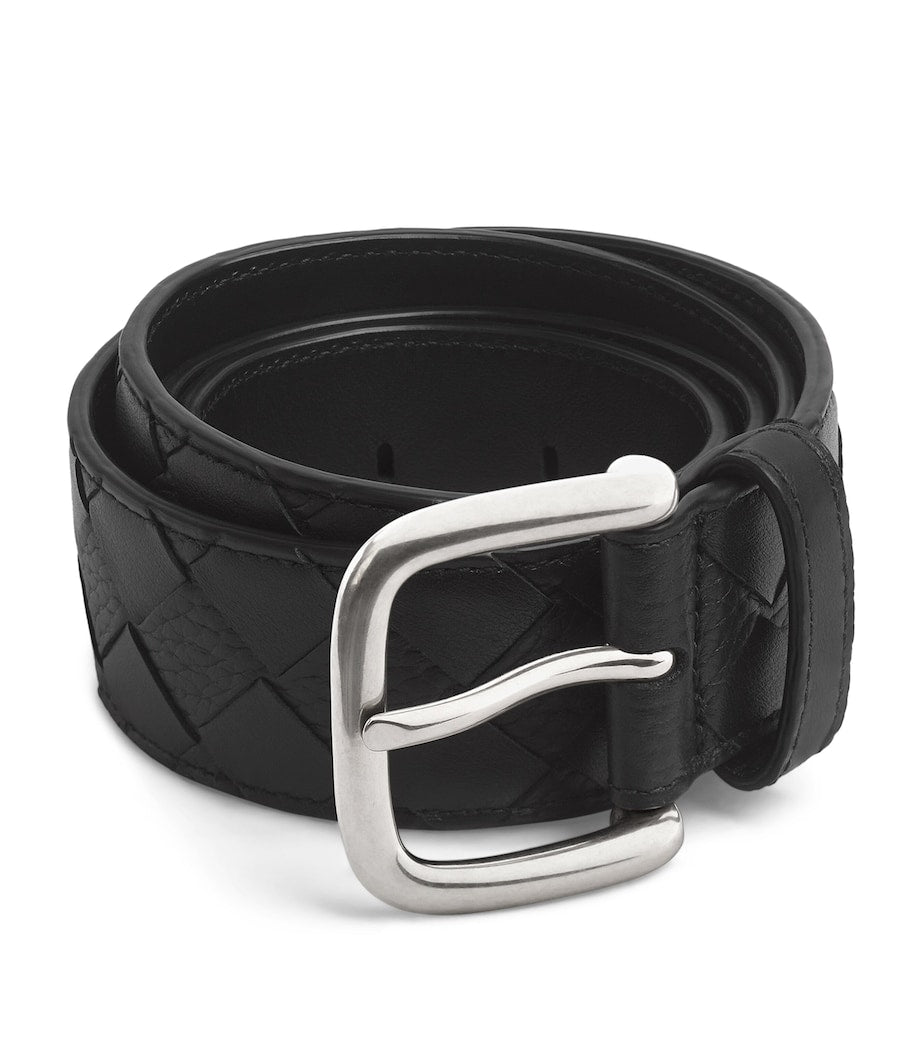 Bottega Veneta Intrecciato belt grained leather, UK version