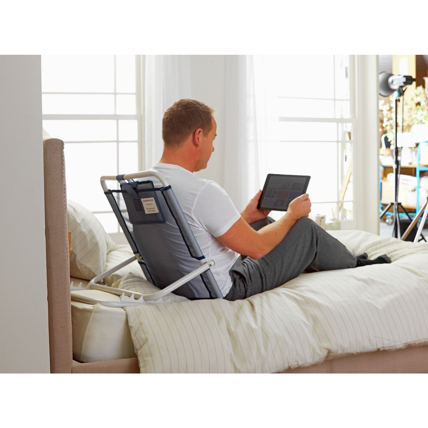 Drive Medical adjustable bed backrest with headrest, UK version