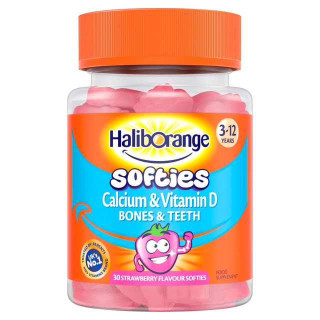 Haliborange Kid's Softies Calcium & Vitamin D Strawberry Gummies 3-12yrs    30 per pack