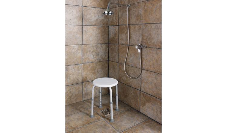 Round Shower Stool - Height Adjustable