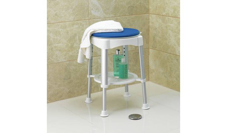 Round Shower Stool - Rotating Seat