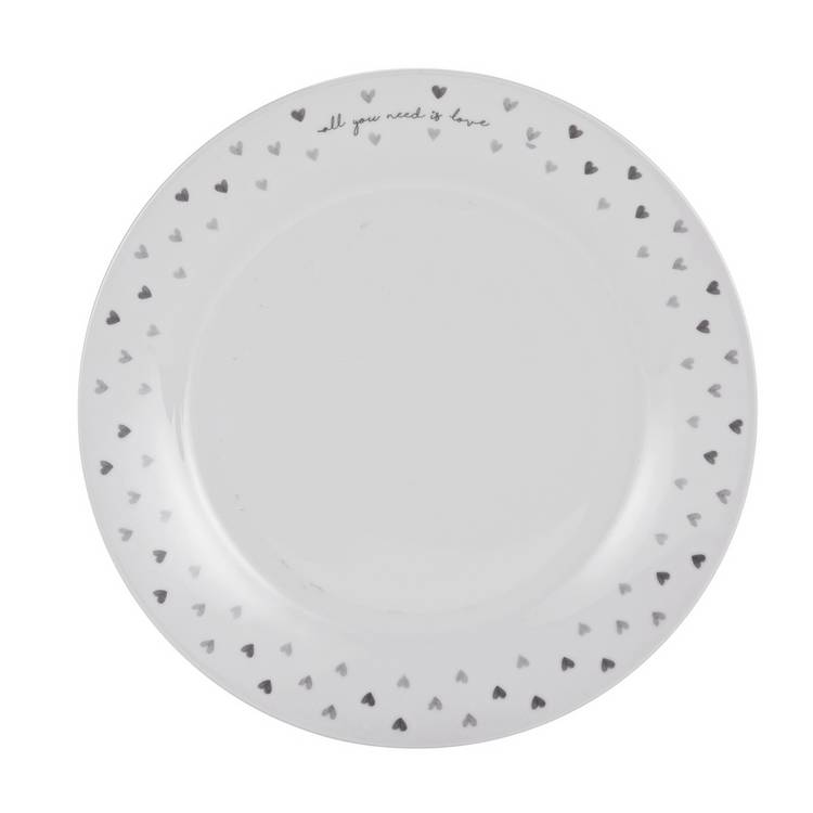 Argos Home grey hearts dinner set 12 piece, UK version