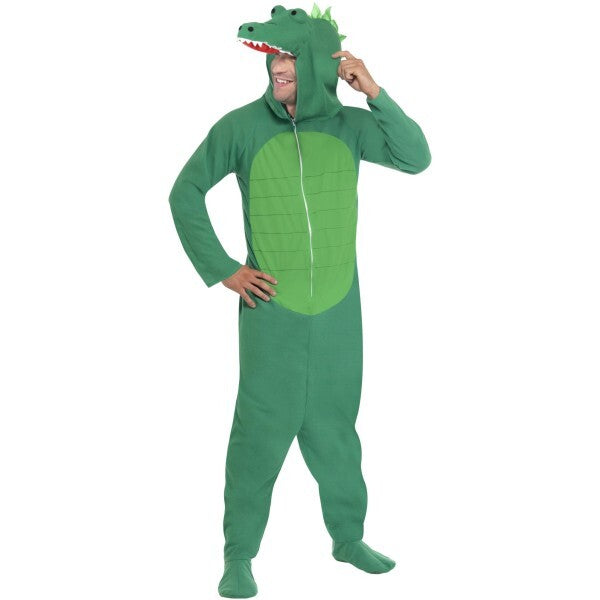 Smiffys crocodile costume hooded all-in-one green (British brand)