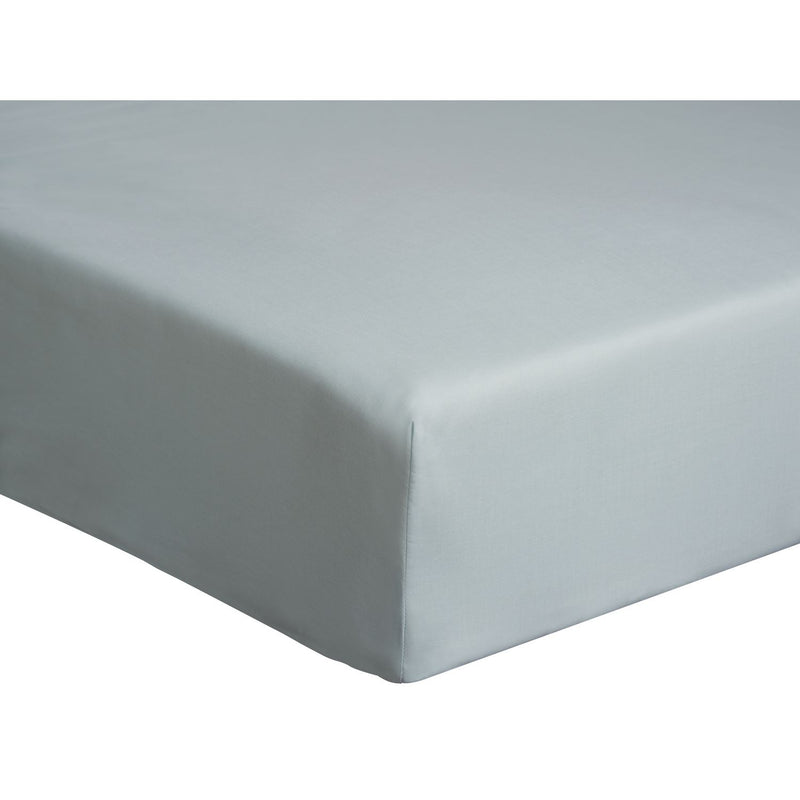 Habitat Cotton Rich 180TC Plain Duck Egg Fitted Sheet-Double