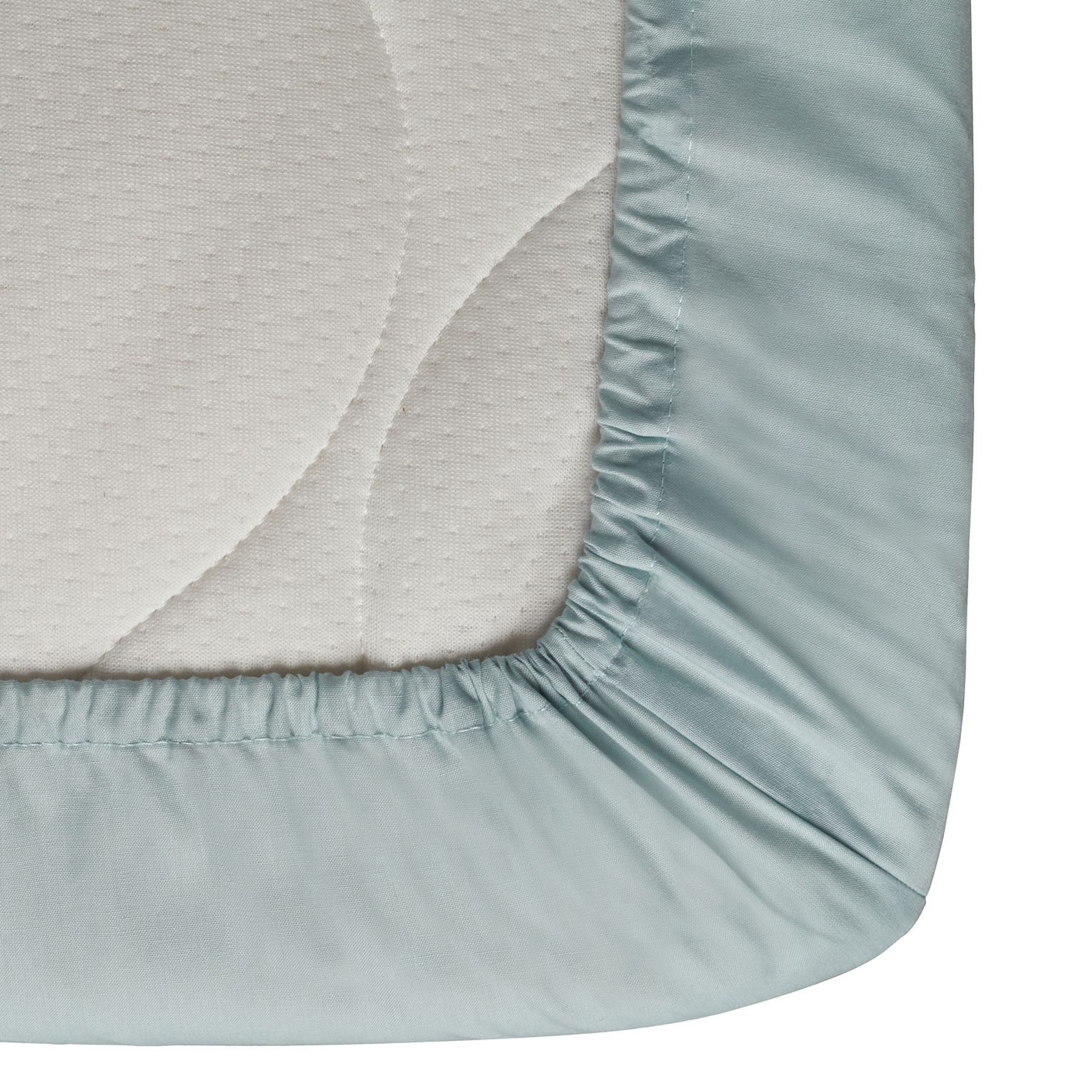Habitat Cotton Rich 180TC Plain Duck Egg Fitted Sheet-Double