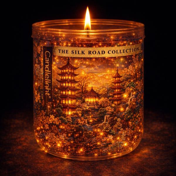 Samarkand LED candle with Moroccan spice and glitter, British product