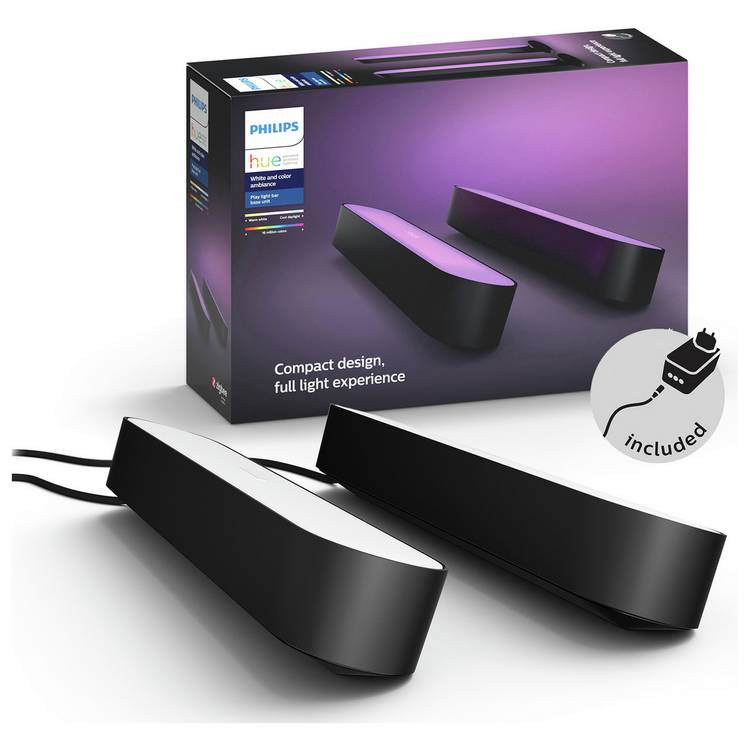 Philips Hue Play smart light bar double pack black, imported from the UK