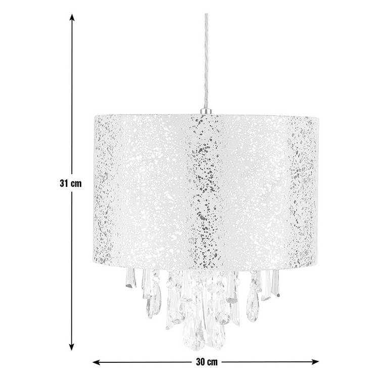 Argos Home silver suede beaded lampshade 30cm, imported from the UK