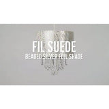 Argos Home silver suede beaded lampshade 30cm, imported from the UK