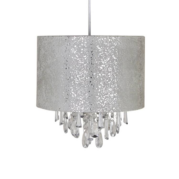 Argos Home silver suede beaded lampshade 30cm, imported from the UK
