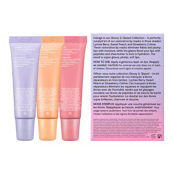DNR Glossmetics Lip Glaze Kit 3-Pack - British product