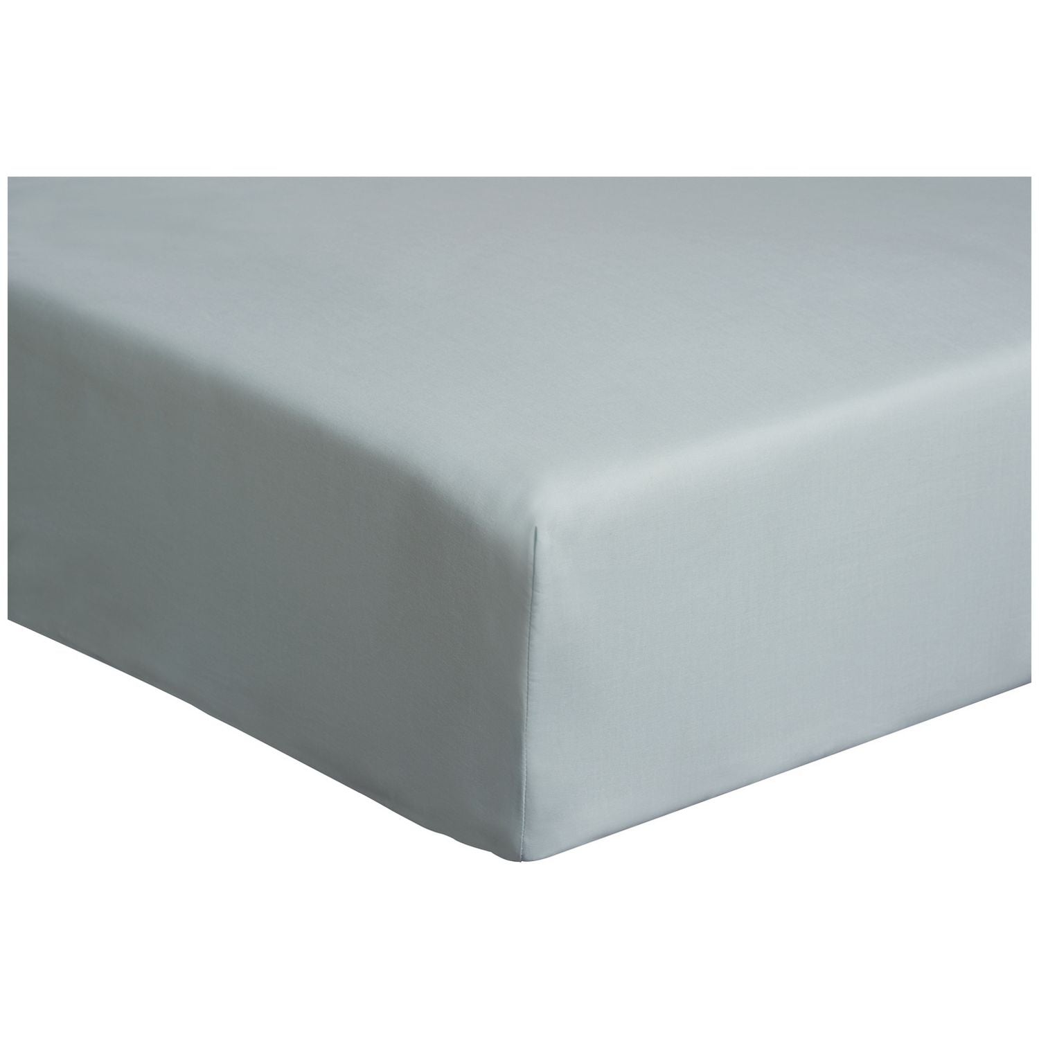 Habitat Cotton Rich 180 TC Plain Duck Egg Fitted Sheet- King