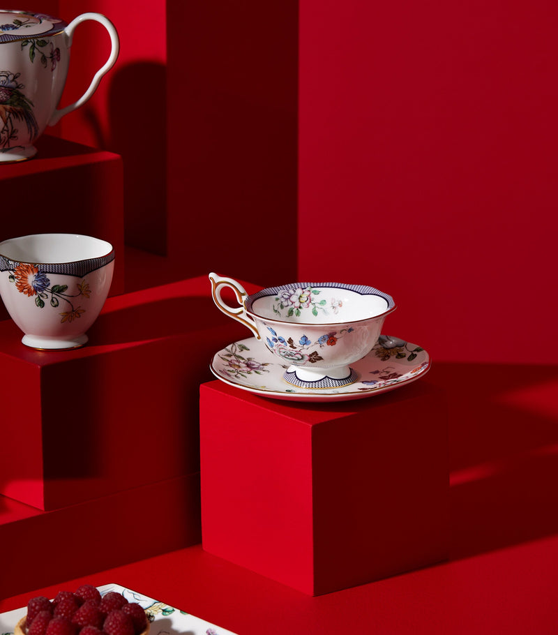 Wedgwood Fortune sugar bowl and creamer set (British brand)