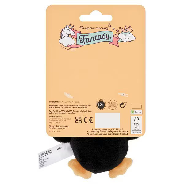 Penguin plush keychain soft toy 9cm (British brand)