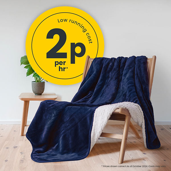 Cosi Home electric heated throw Navy (British brand)