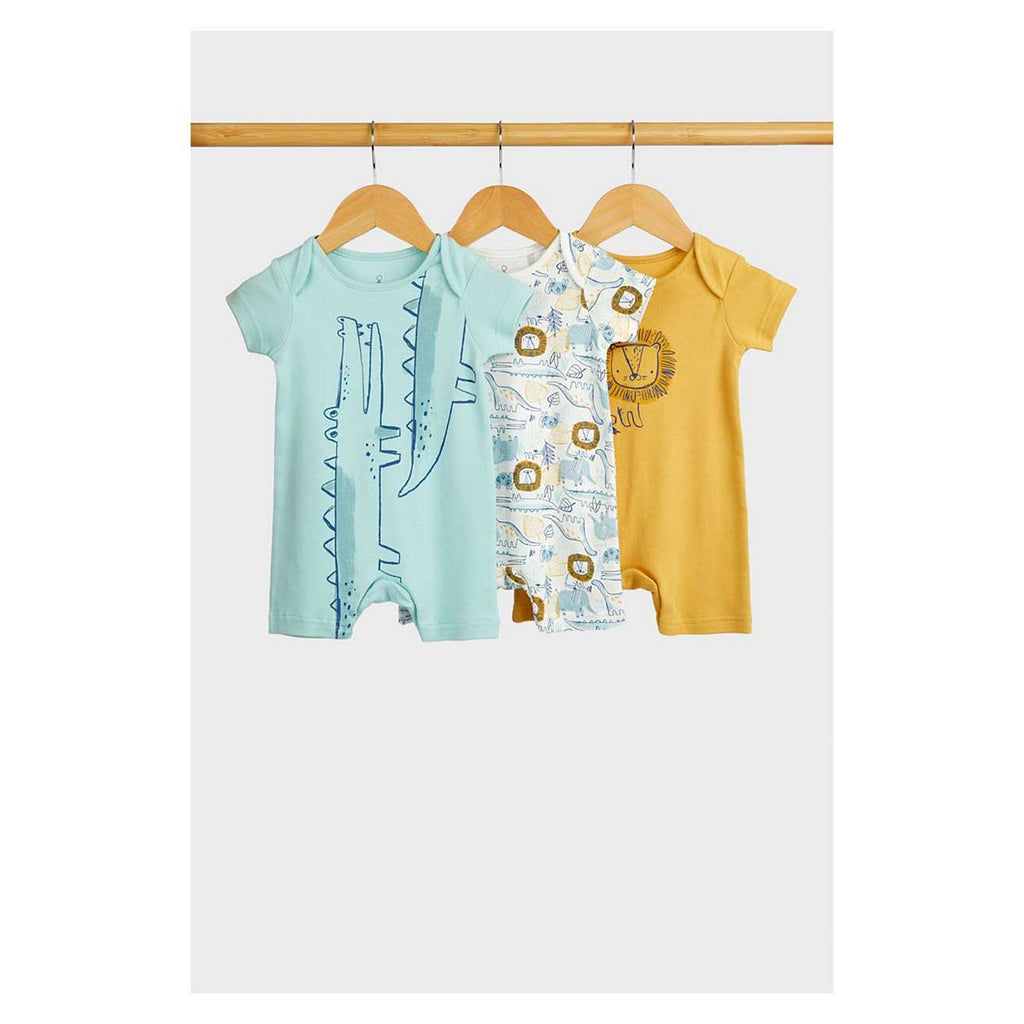 Mothercare Safari Rompers - 3 Pack