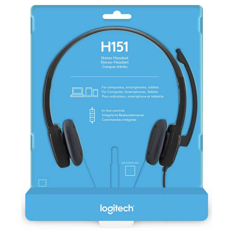 Logitech H151 Stereo PC Headset black (British brand)