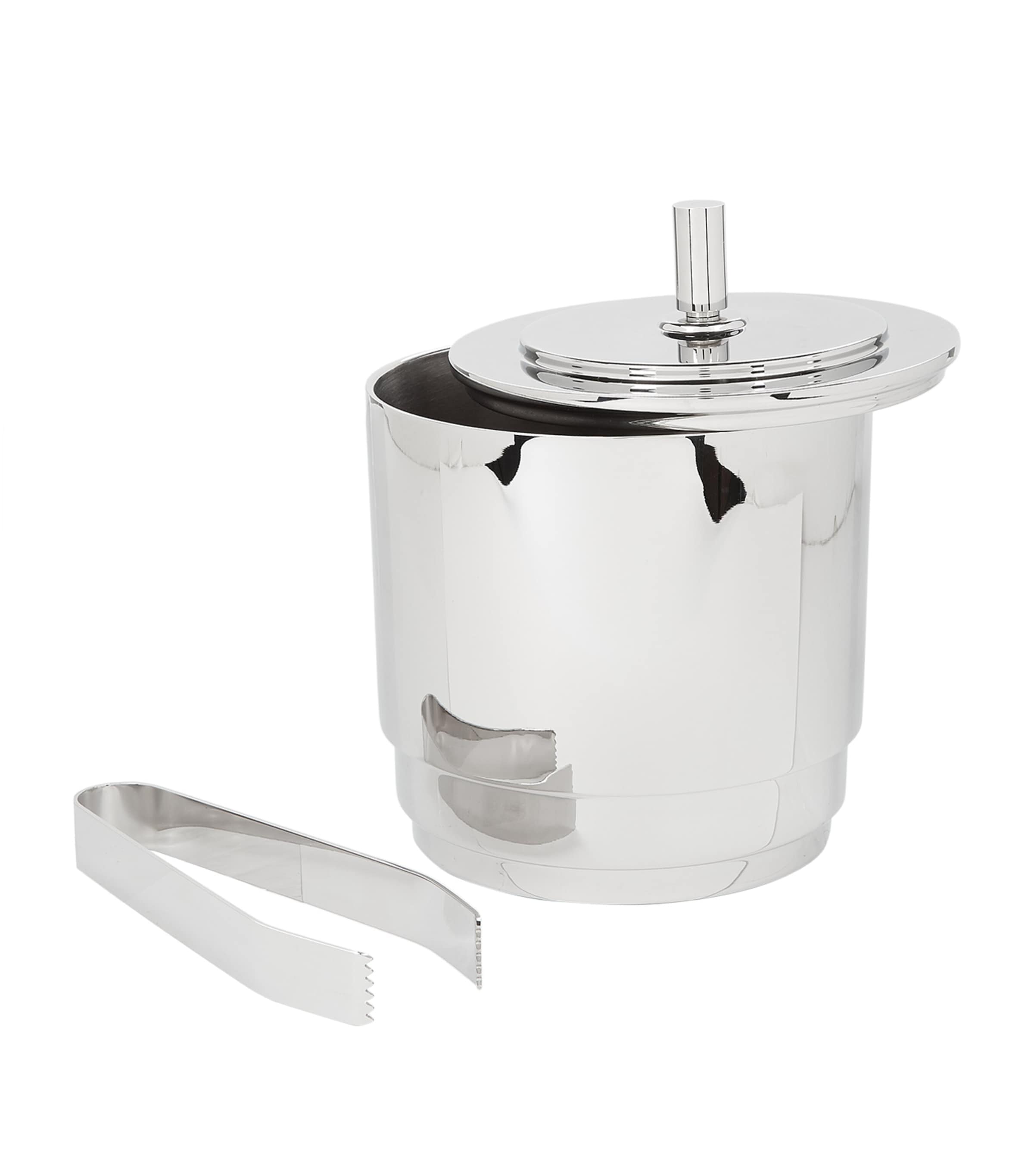 Georg Jensen Manhattan ice bucket and tongs set, UK version