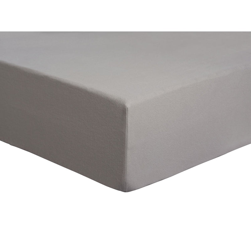 Habitat Soft and Cosy Brushed Cotton Grey Fitted Sheet - D