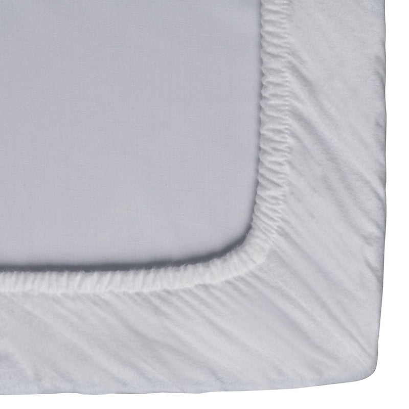 Habitat Soft and Cosy Brushed Cotton White Fitted Sheet - S