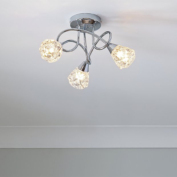 Argos Home ceiling light chrome glass, UK version