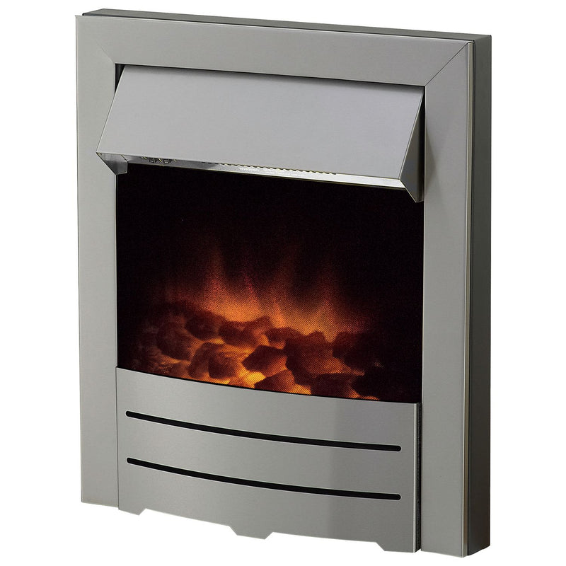 Adam electric inset fire 2kW Brushed Steel (British brand)