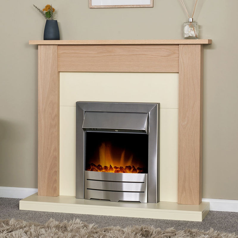 Adam electric inset fire 2kW Brushed Steel (British brand)