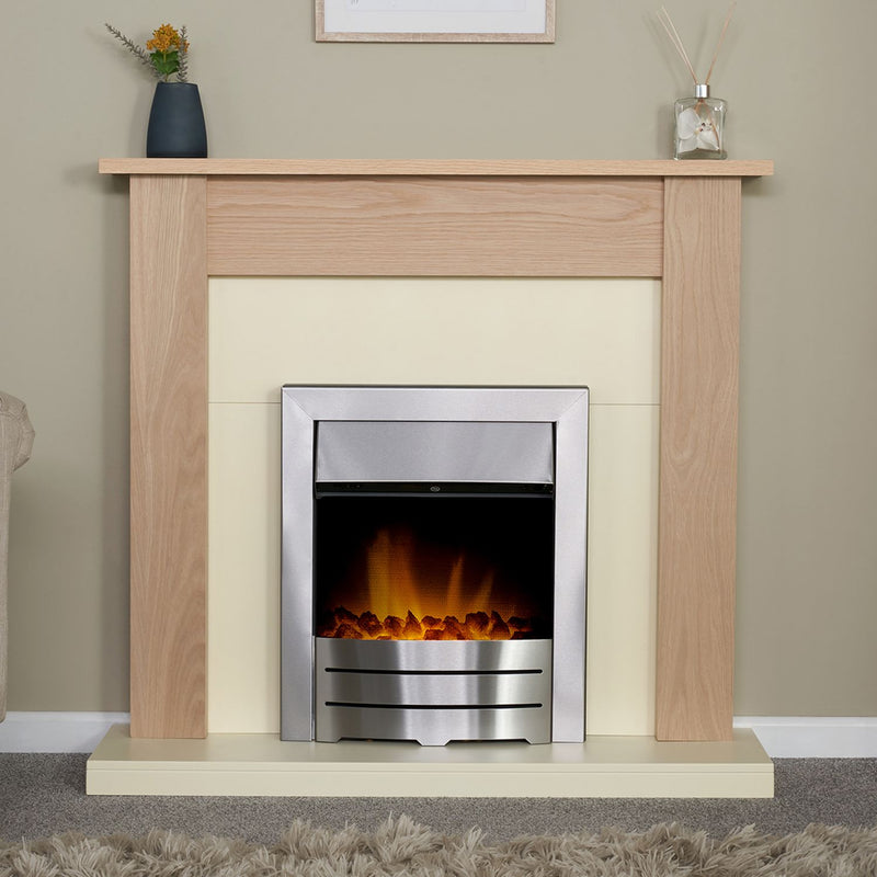 Adam electric inset fire 2kW Brushed Steel (British brand)