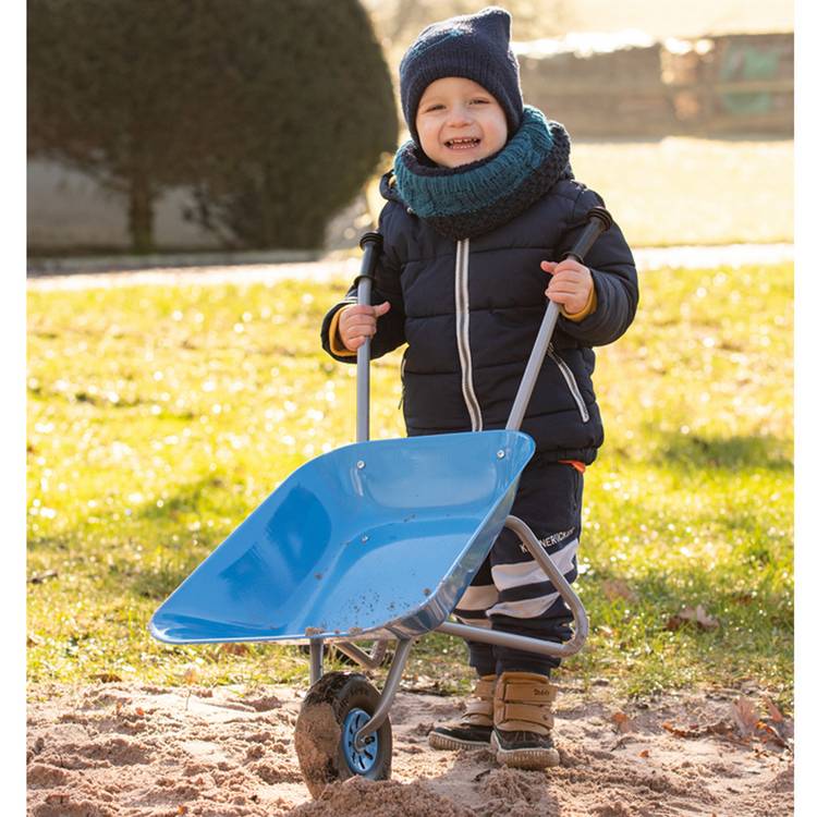 Rolly children's metal wheelbarrow blue - British product